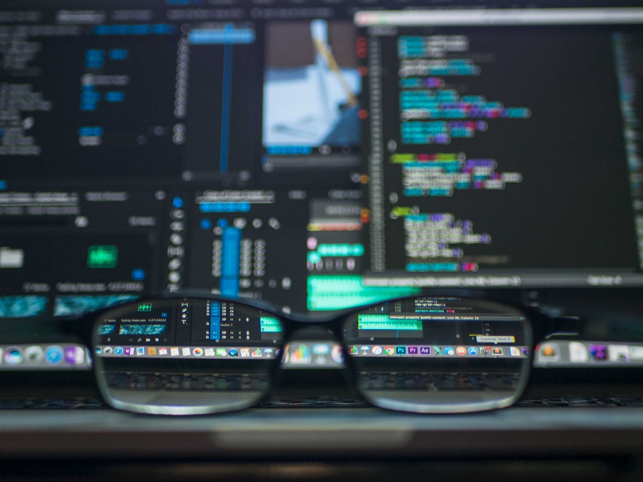 Mastering the First Impression: Your intriguing post title goes here Eyeglasses reflecting computer code on a monitor, ideal for technology and programming themes.